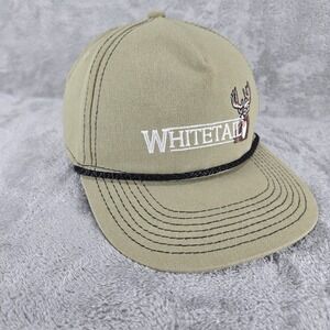Burlebo Hunting Snapback Rope Hat Whitetail Deer OSFM Green Embroidered EUC